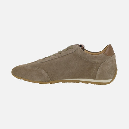 Zapatillas deportivas para mujer en piel serraje con suela fina