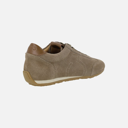 Zapatillas deportivas para mujer en piel serraje con suela fina