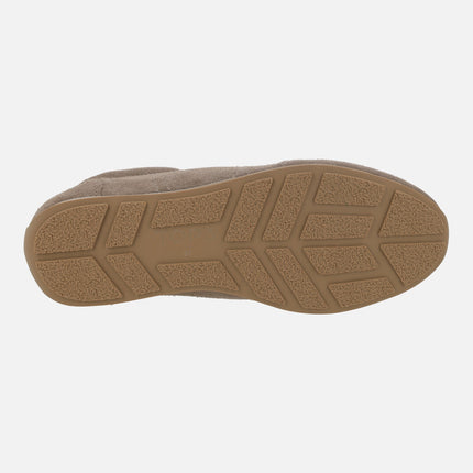 Zapatillas deportivas para mujer en piel serraje con suela fina