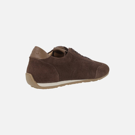 Zapatillas deportivas para mujer en piel serraje con suela fina