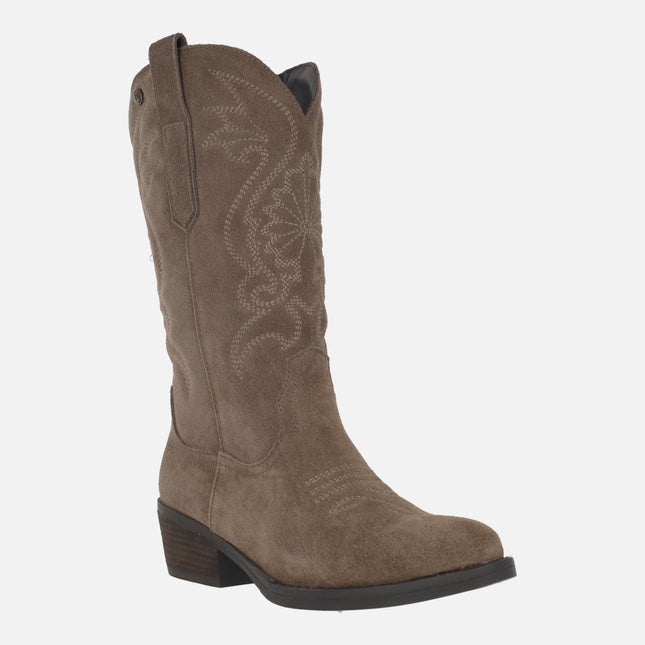 Botas de serraje estilo cowboy con bordados