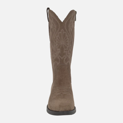 Botas de serraje estilo cowboy con bordados