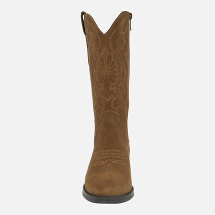 Botas de serraje estilo cowboy con bordados
