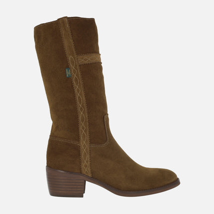 Botas de media caña en piel serraje 476