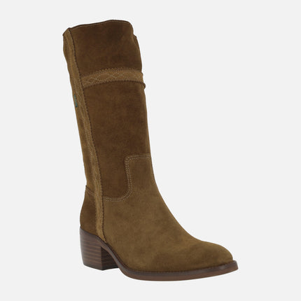 Botas de media caña en piel serraje 476