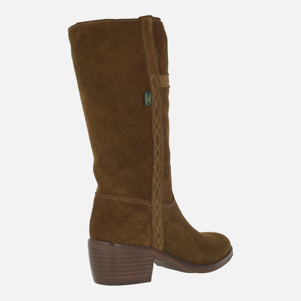 Botas de media caña en piel serraje 476