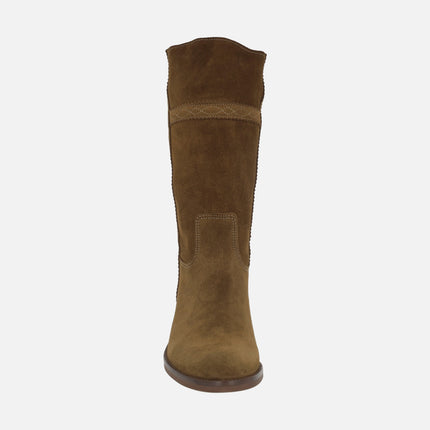 Botas de media caña en piel serraje 476