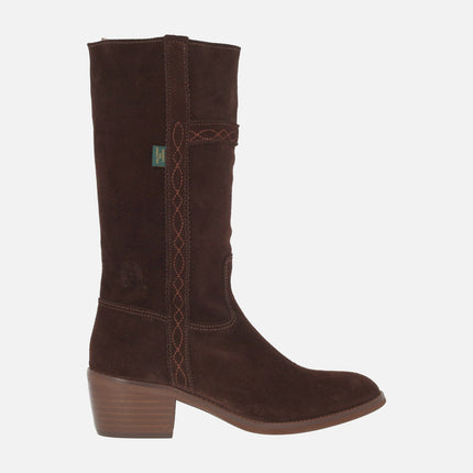Botas de media caña en piel serraje 476