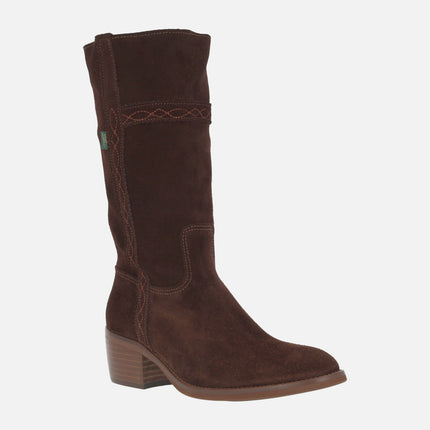 Botas de media caña en piel serraje 476