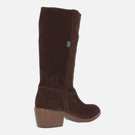 Botas de media caña en piel serraje 476