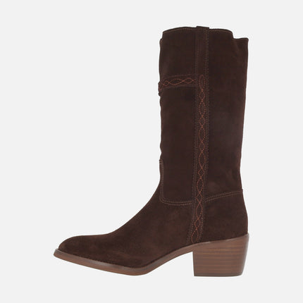 Botas de media caña en piel serraje 476