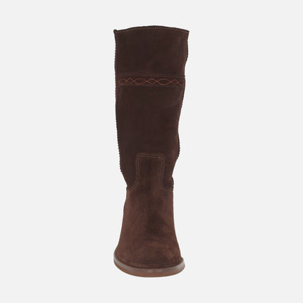 Botas de media caña en piel serraje 476