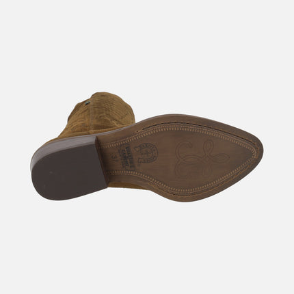 Botas de serraje estilo cowboy con bordados DKT67
