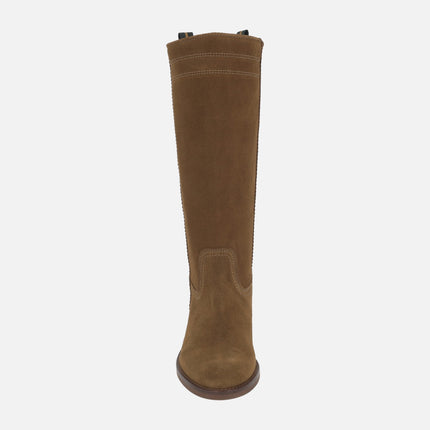 Botas altas para mujer en serraje cuero modelo B13