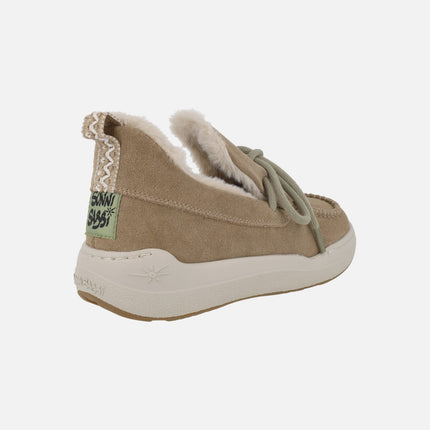 Mocasines de serraje para mujer con forro de pelo NOMAD