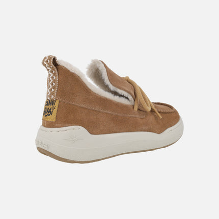 Mocasines de serraje para mujer con forro de pelo NOMAD
