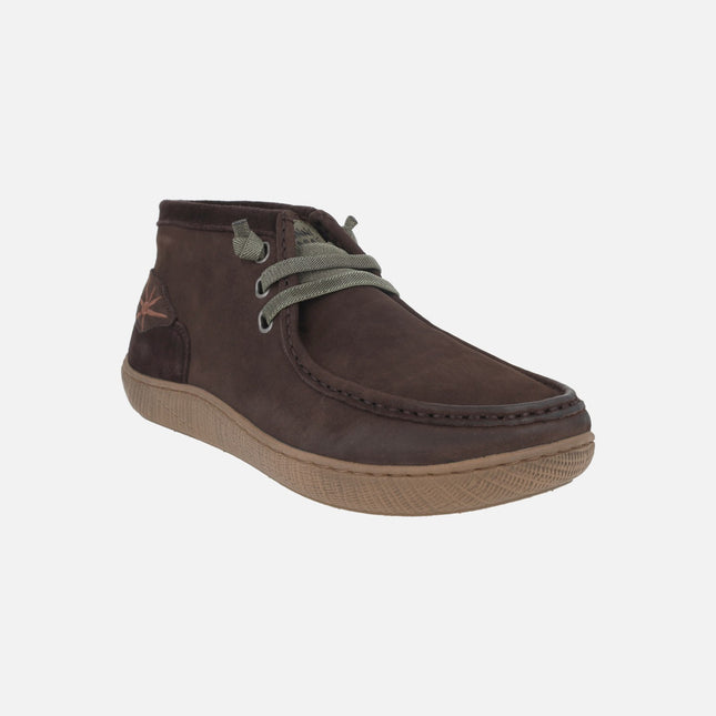 TAKAN men's leather ankle boots with elastic laces