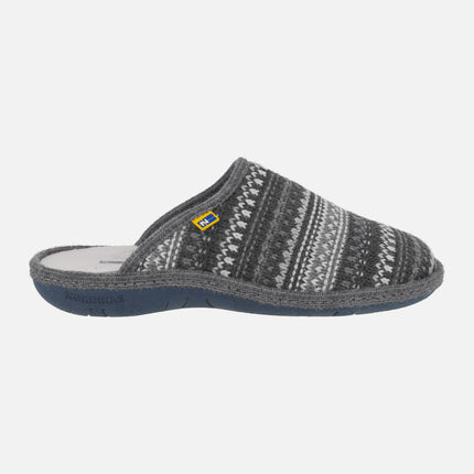 Zapatillas de casa descalzas para hombre en tejido punto Montblanc gris