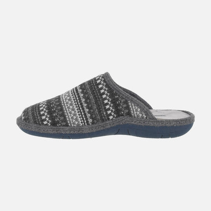 Zapatillas de casa descalzas para hombre en tejido punto Montblanc gris