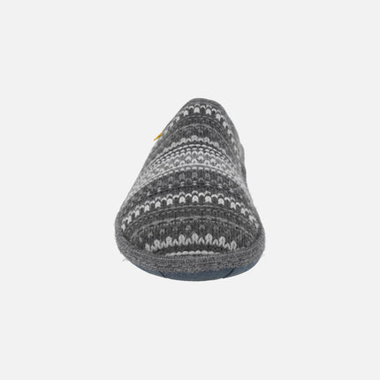 Zapatillas de casa descalzas para hombre en tejido punto Montblanc gris