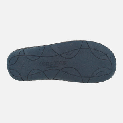 Zapatillas de casa descalzas para hombre en tejido punto Montblanc gris
