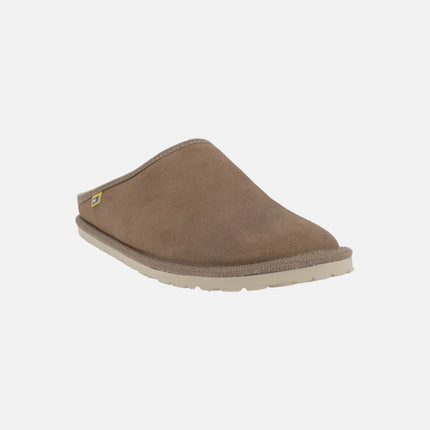 Zapatillas de casa para hombre DUX en piel serraje con forro borreguillo