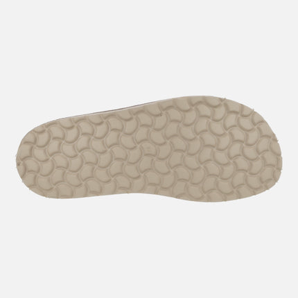 Zapatillas de casa para hombre DUX en piel serraje con forro borreguillo