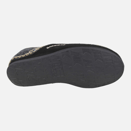 Zapatillas de casa cerradas para hombre en lana con forro borreguillo