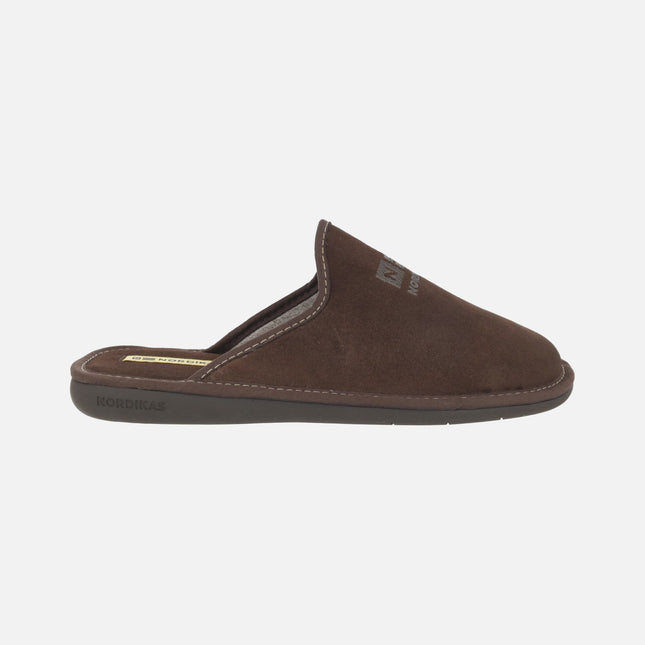 Zapatillas de casa descalzas para hombre TOP LINE en piel serraje