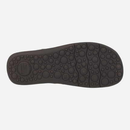 Zapatillas de casa cerradas para hombre TOP LINE en serraje piedra