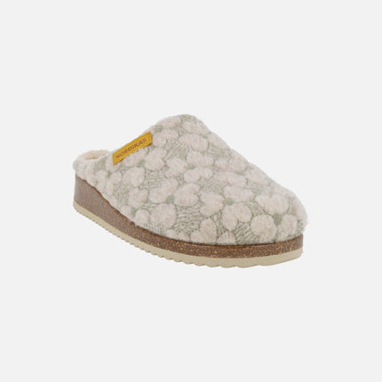 Women's house slippers in beige GARDEN fabric