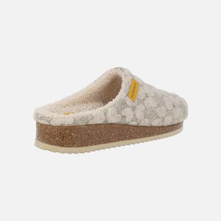 Women's house slippers in beige GARDEN fabric