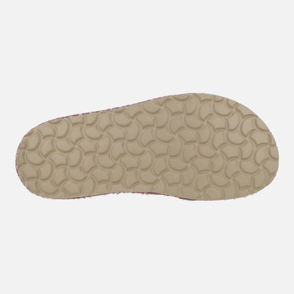 DUX women's house slippers in suede leather with shearling lining