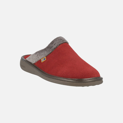 Barefoot house slippers for women in red suede TOP LINE