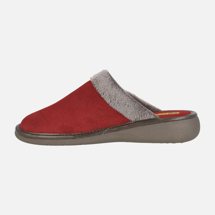 Barefoot house slippers for women in red suede TOP LINE