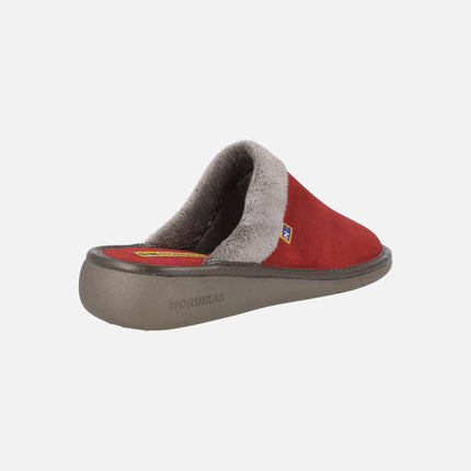 Barefoot house slippers for women in red suede TOP LINE