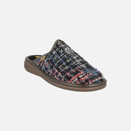 Women's barefoot house slippers in black HILTON fabric