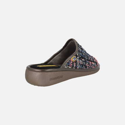 Women's barefoot house slippers in black HILTON fabric