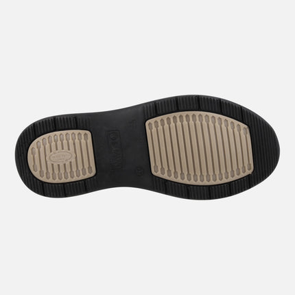 Zapatos deportivos confort multi material para mujer con cordones y cremallera