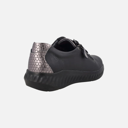 Comfort sneakers for women with metallic heel and zipper