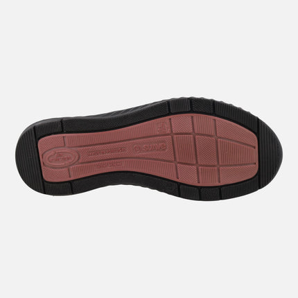 Comfort sneakers for women with metallic heel and zipper