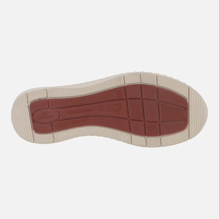 Comfort sneakers for women with metallic heel and zipper
