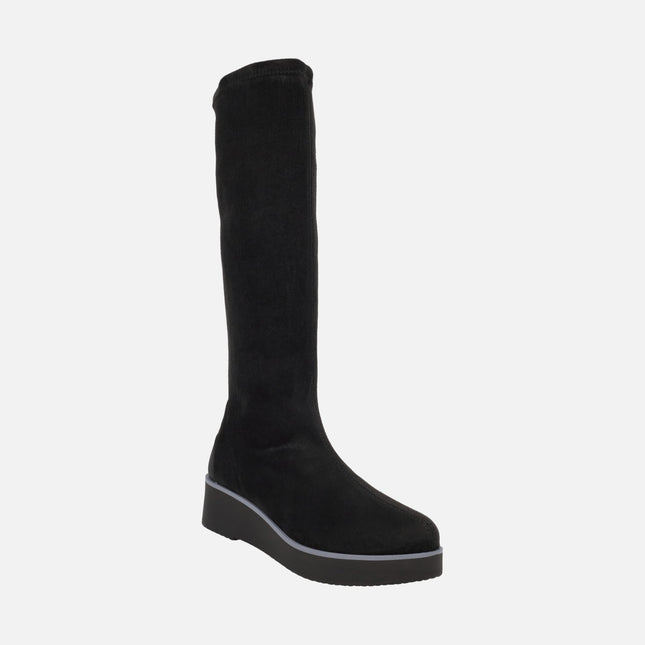 High boots in elastic fabric with Water repellent COMBE