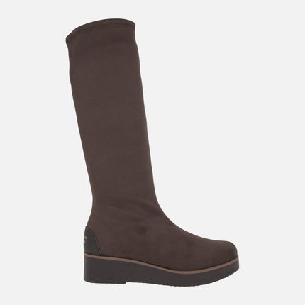 Botas altas en tejido elástico con Water repellent COMBE