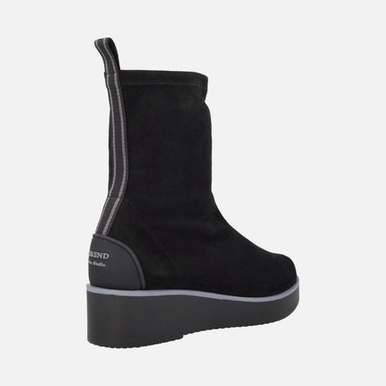 Botines Burano en tejido elástico efecto ante con Water repellent