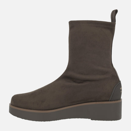 Botines Burano en tejido elástico efecto ante con Water repellent