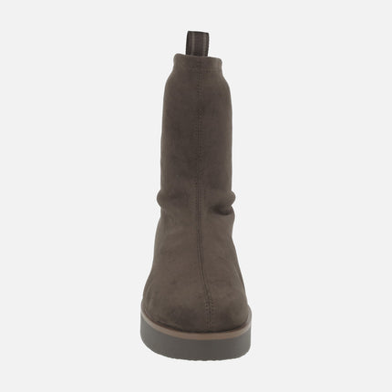 Botines Burano en tejido elástico efecto ante con Water repellent