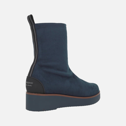 Botines Burano en tejido elástico efecto ante con Water repellent