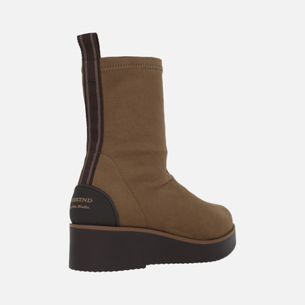 Burano ankle boots in elastic suede-effect fabric with Water repellent