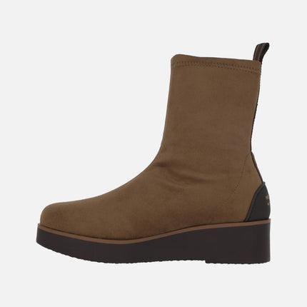 Burano ankle boots in elastic suede-effect fabric with Water repellent